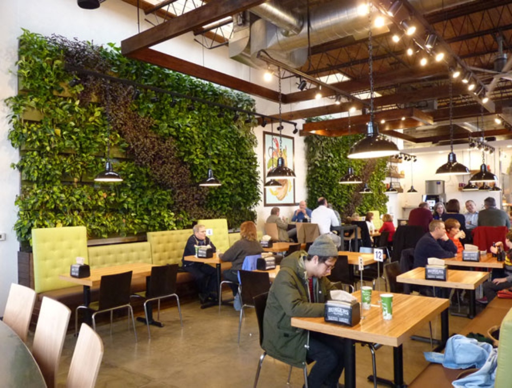 These Beautiful And Magnificent Green Walls Welcome Restaurant Guests