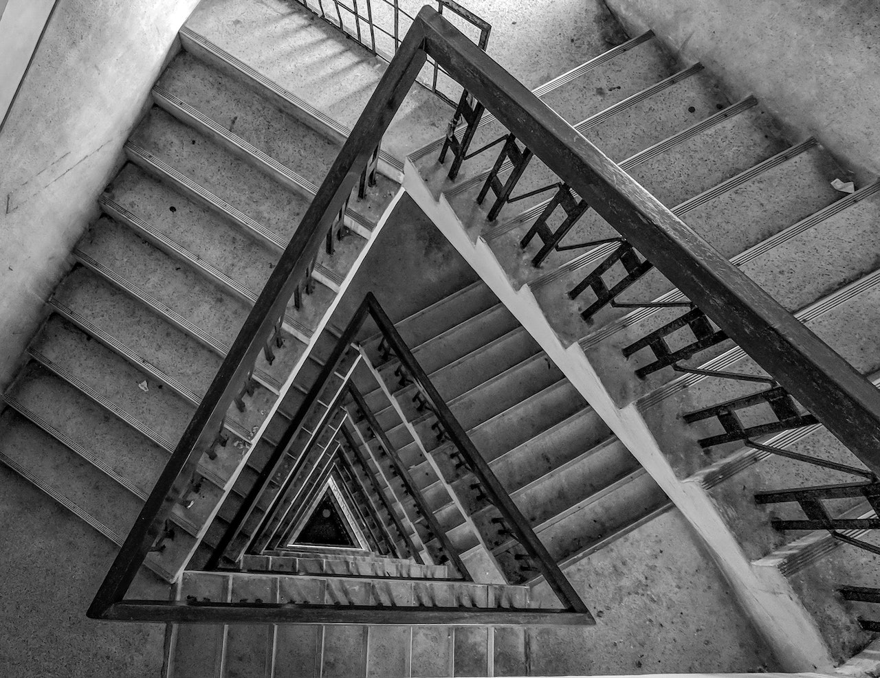 Multi-floor Stairs Grayscale