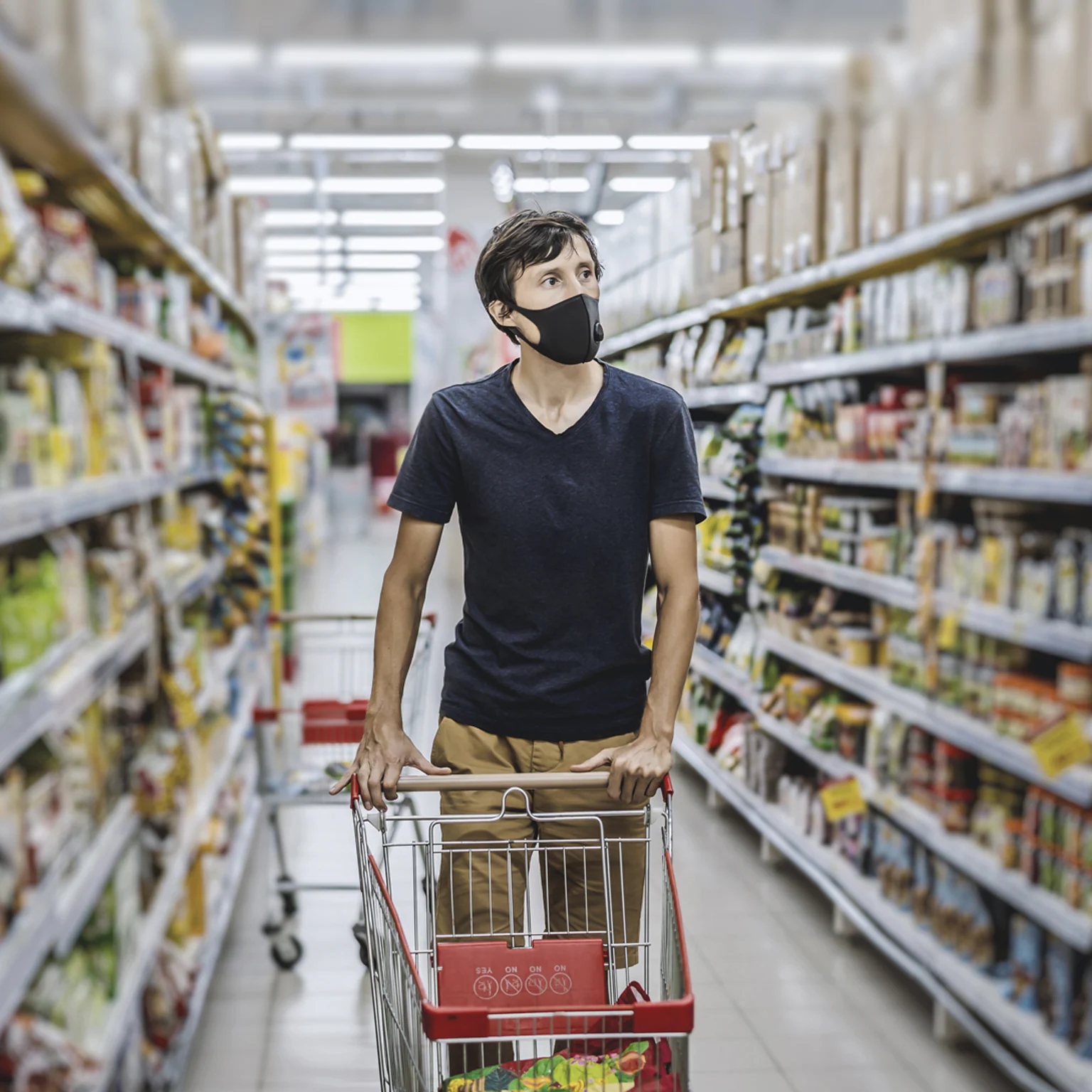 A man in a supermarket